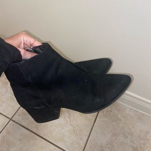Black suede boots